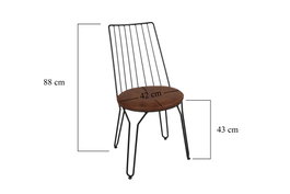 Hanah Home Juego de Sillas 275 V2, Estilo Bohemio Boho-Chic, Piel Sintética y Metal, 2 Piezas